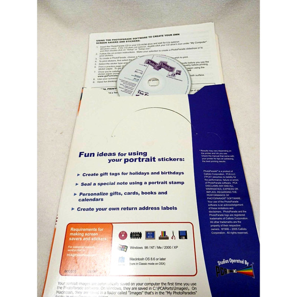 Photo Paper Sticker Kit 5 Sheets Stick Labels w CD instructions Crafts - Picture 2 of 16